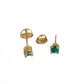 Lab Grown Emerald Stud Earrings with Threaded Post and Back