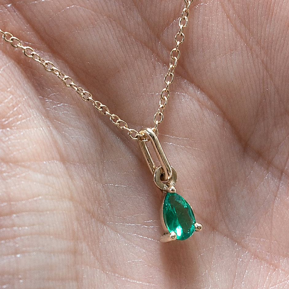Emerald Teardrop Necklace