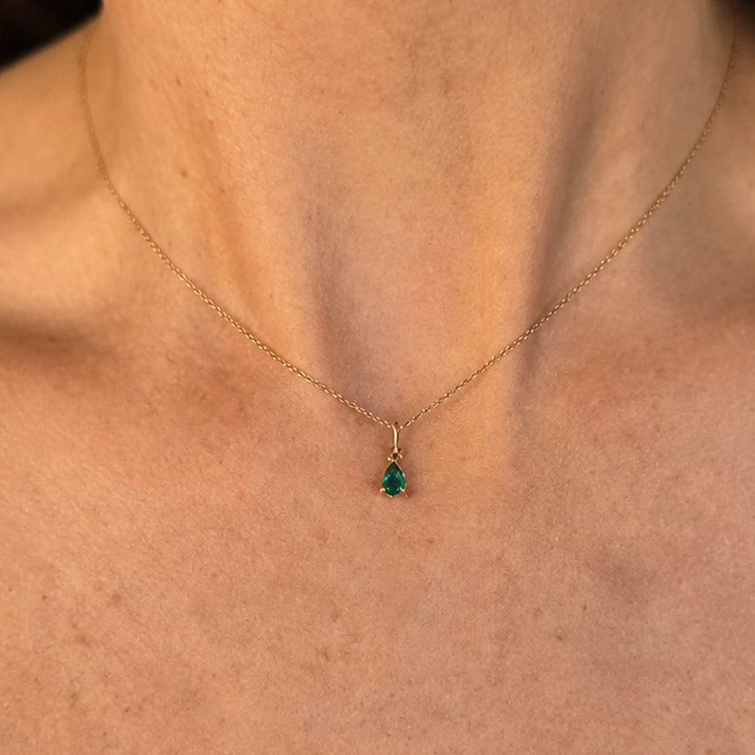 Emerald Teardrop Necklace