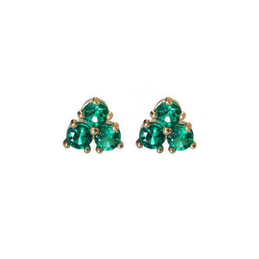 Three Petal Flower Stud Earrings