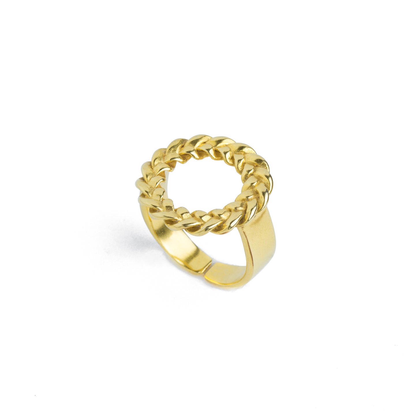 Flat Circle Braid Ring