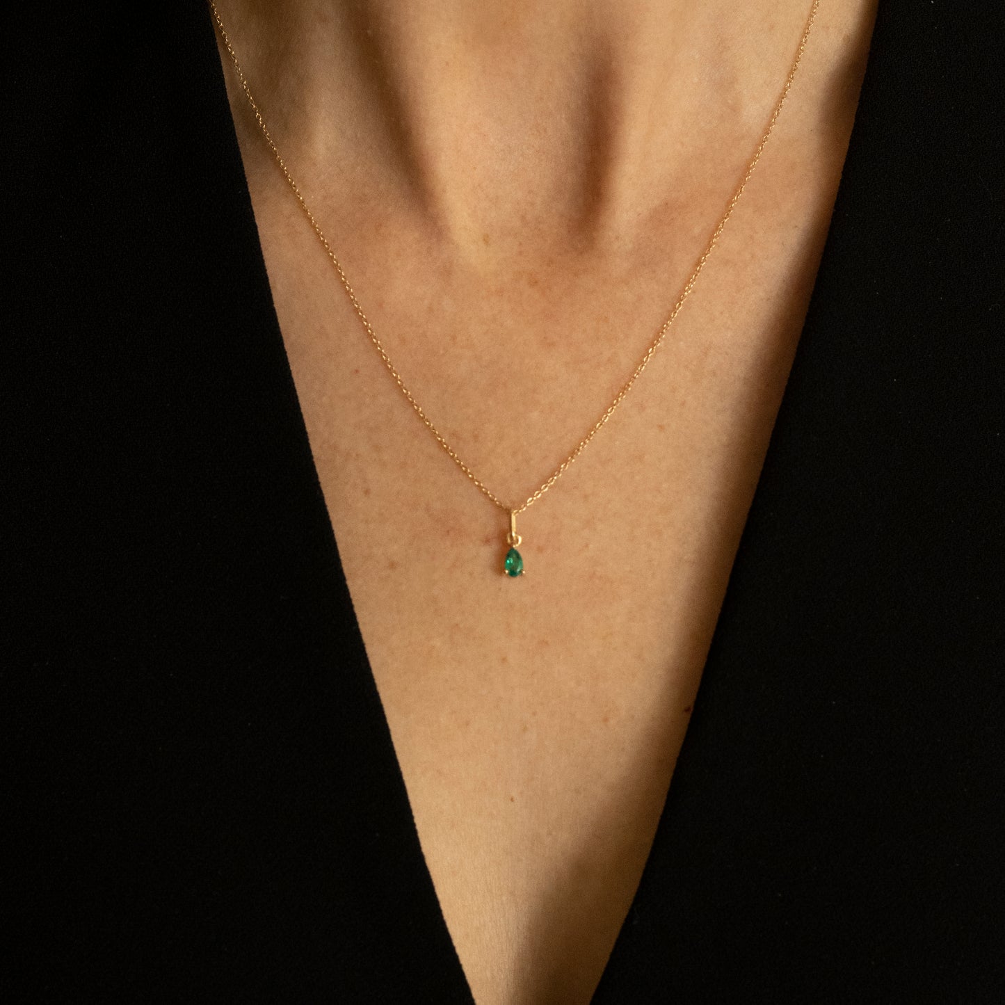 Emerald Teardrop Necklace
