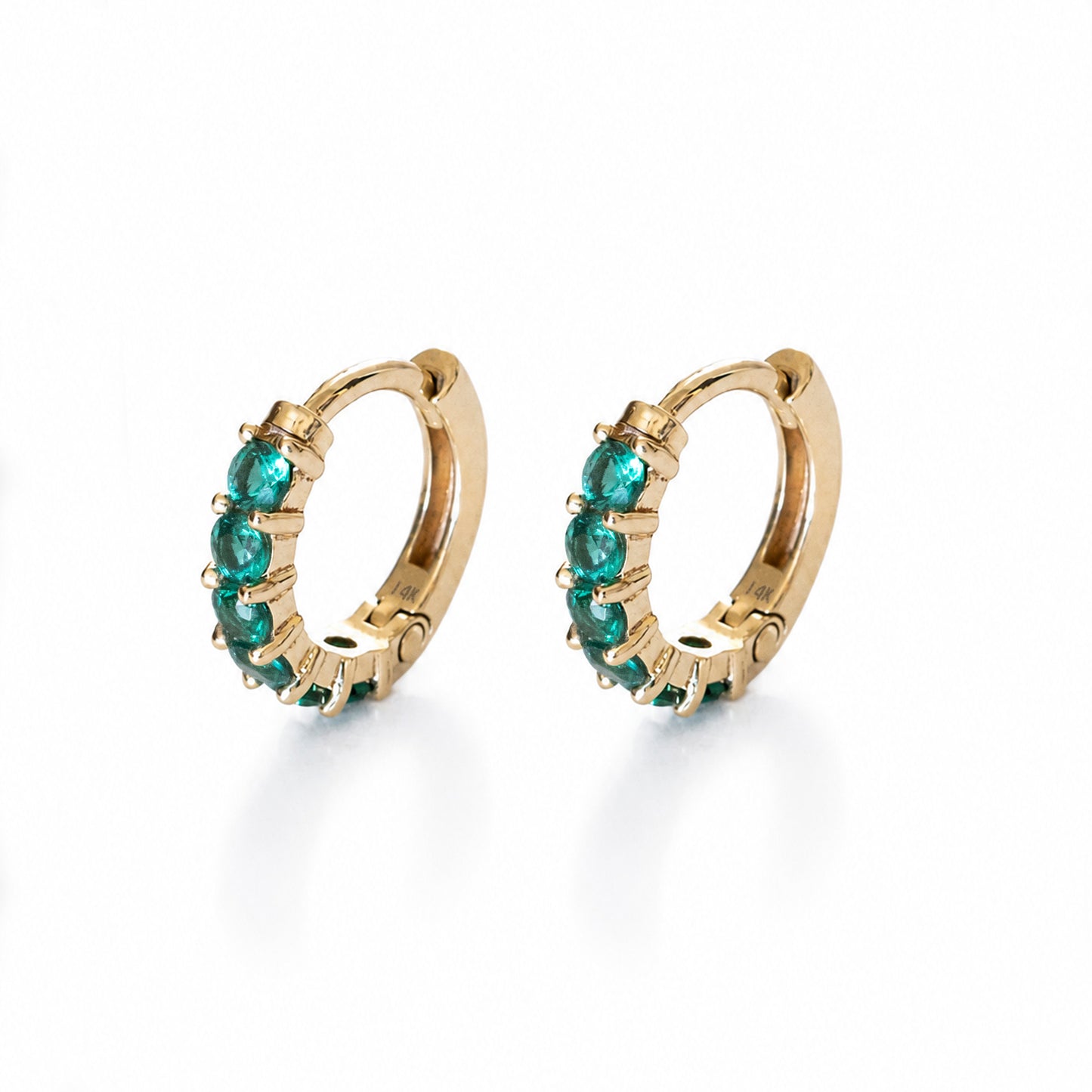 Emerald Huggie Earrings