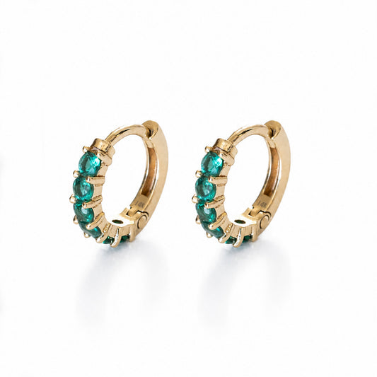 Emerald Huggie Earrings