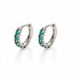 Emerald Huggie Earrings 14k White Gold