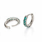 Emerald Huggie Earrings 14k White Gold