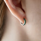 Emerald Huggie Earrings 14k White Gold