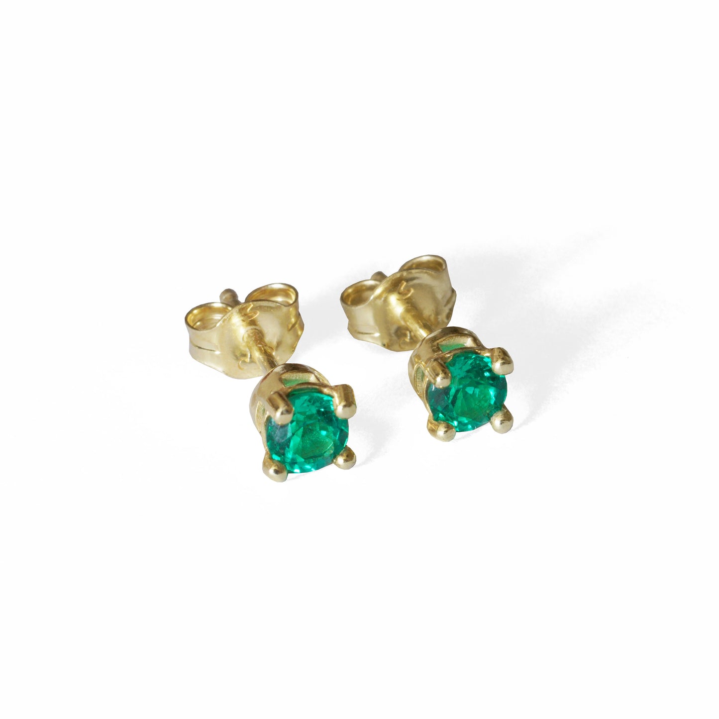 Lab Grown Emerald Stud Earrings