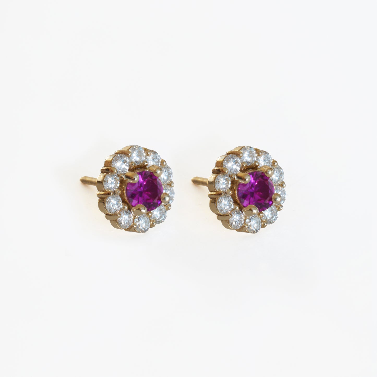 Bundle: Lab Grown Diamonds, Emeralds, Rubies, Amethysts Studs With Jackets