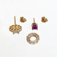 Bundle: Lab Grown Diamonds, Emeralds, Rubies, Amethysts Studs With Jackets