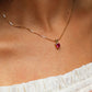 Ruby Gold Necklace - Dainty Heart Necklace