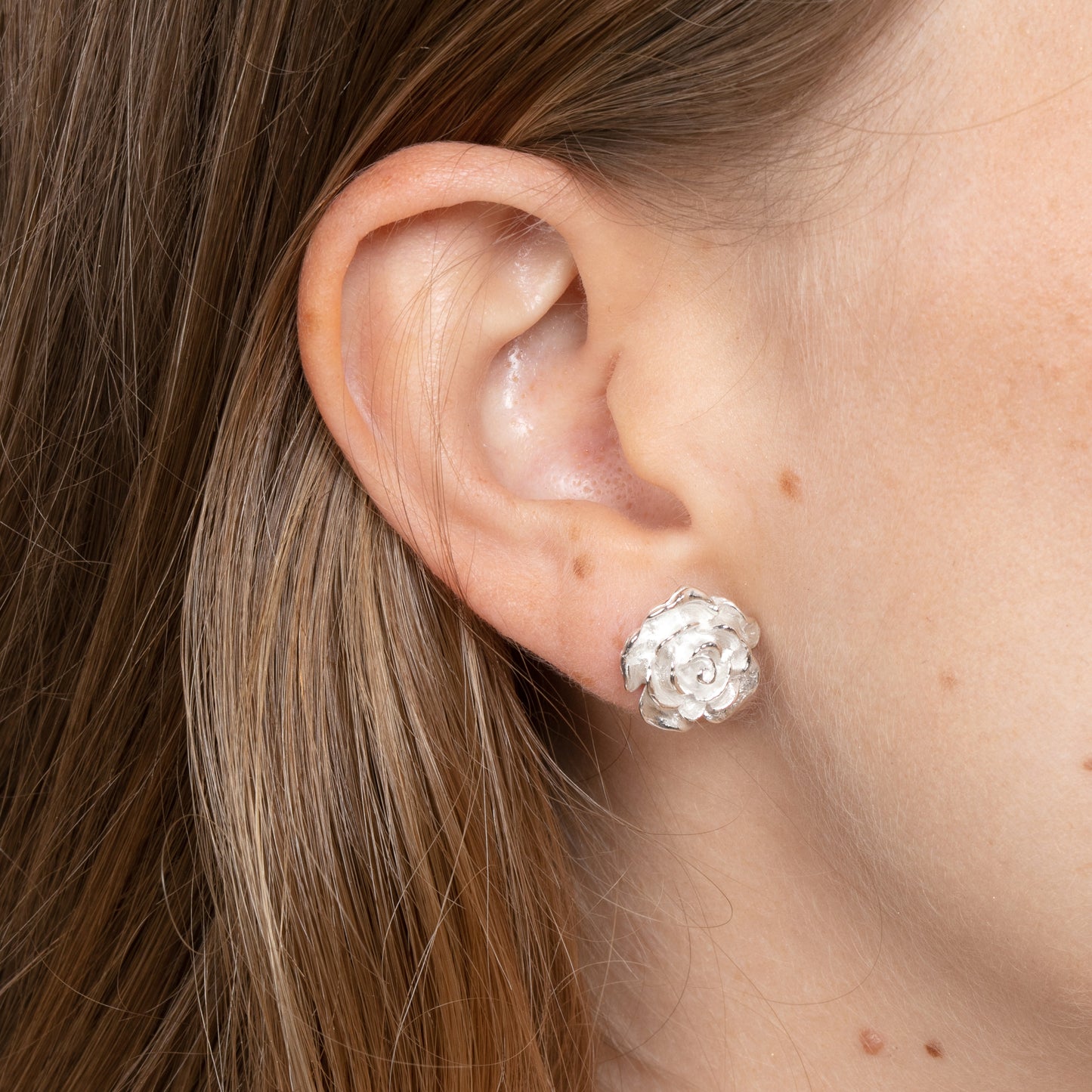 Big Rose Stud Earrings