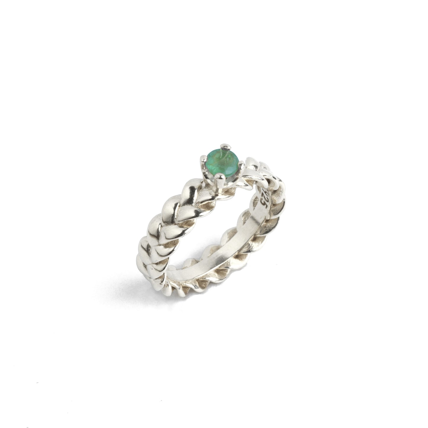 Emerald Braid Ring