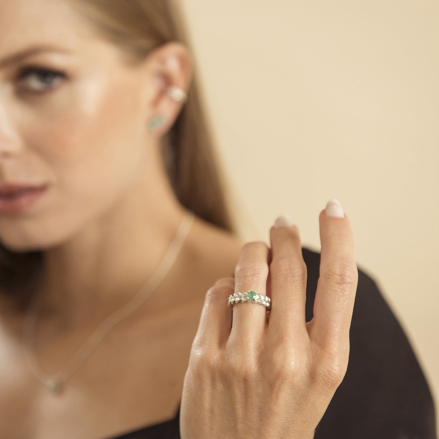 Emerald Braid Ring