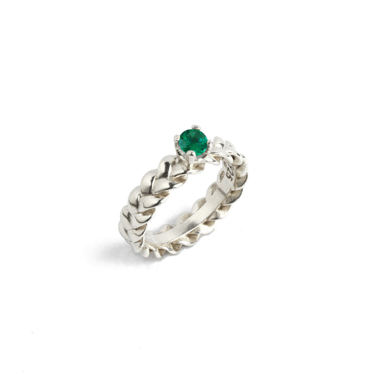 Emerald Braid Ring