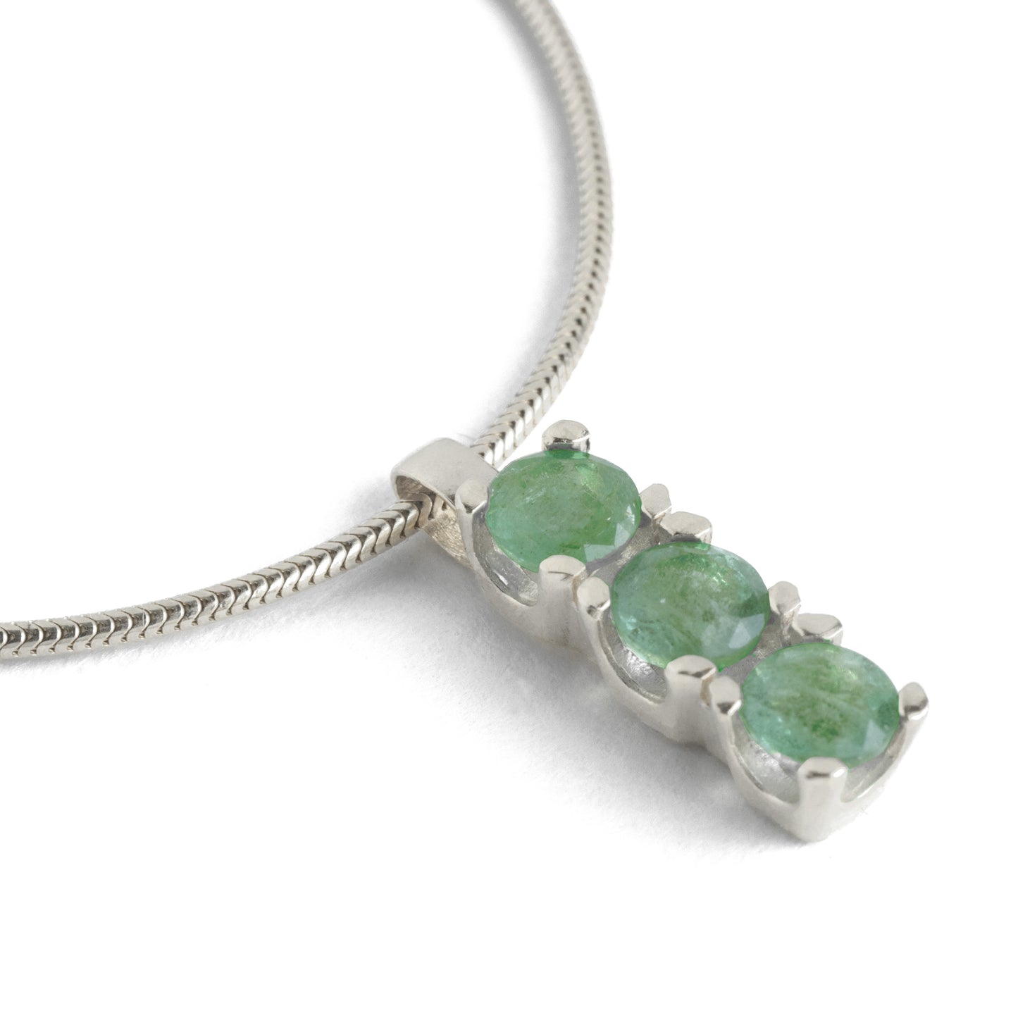 Vertical Triple Emerald Necklace