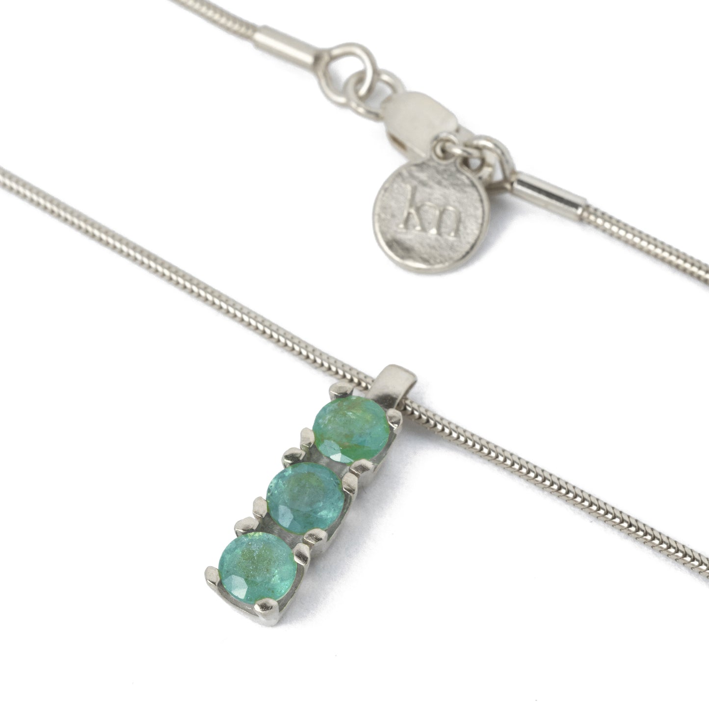 Vertical Triple Emerald Necklace