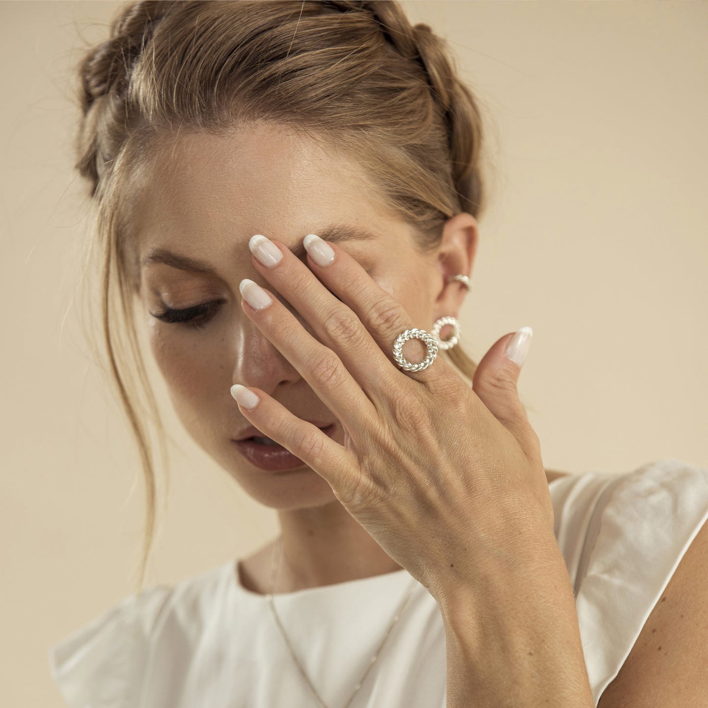 Flat Circle Braid Ring