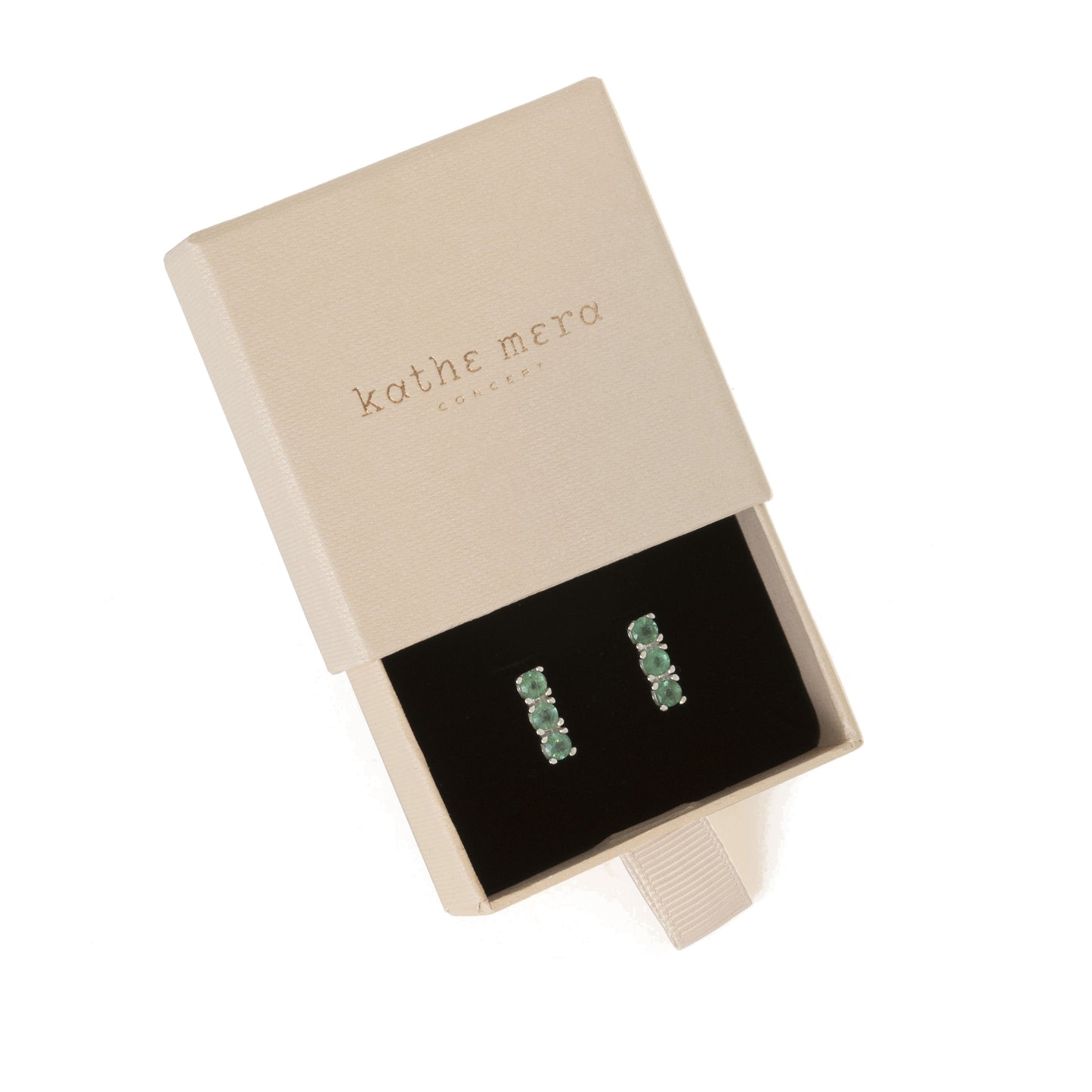 Triple Emerald Vertical Earrings