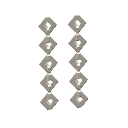 Kathe Mera Concept Five Square Signature Silver Earrings
