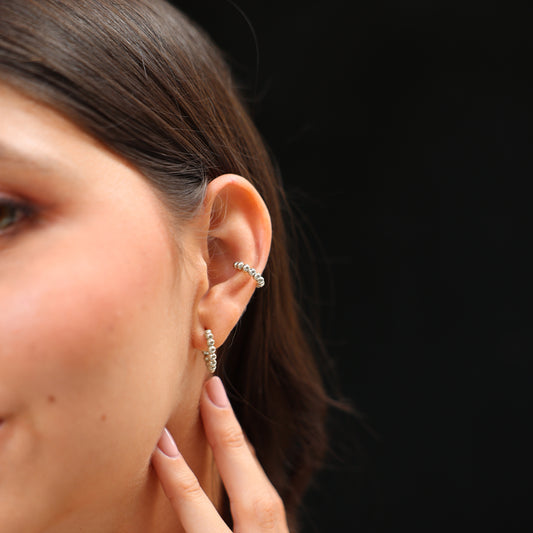Small Beaded Hoops Earrings