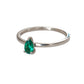 Emerald Teardrop Sterling Silver Ring