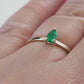 Emerald Teardrop Sterling Silver Ring