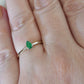 Emerald Teardrop Sterling Silver Ring