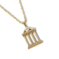 Solid Gold Greek Temple Necklace