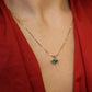 Three Emerald Teardrop Necklace