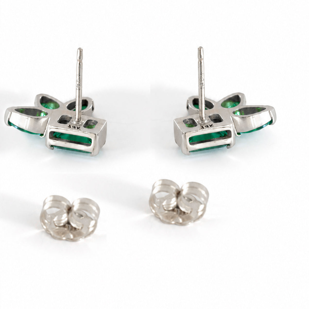 Varia Emerald Earrings 14k White Gold