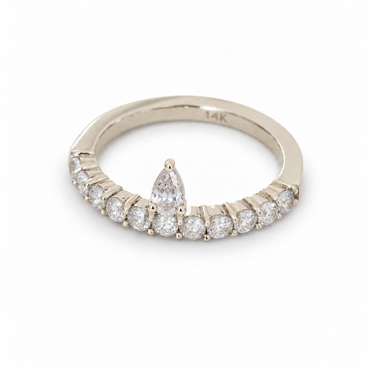 Varia Diamond  Band Ring 14k Solid White Gold
