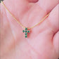 Mini Emerald Cross Necklace